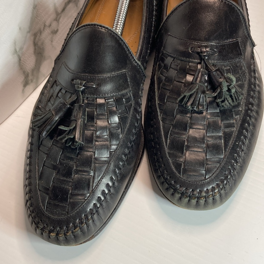 Nordstrom made in Italy black tassle loafers basket weave 8.5 available in brown - Picture 3 of 8